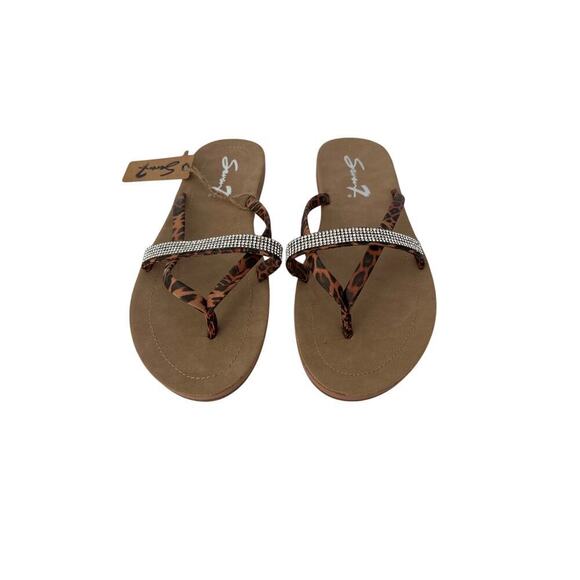 Seven7 Women’s Cute Animal Print Slippers with sequins crossed Strap 
Size 11. - Picture 1 of 10